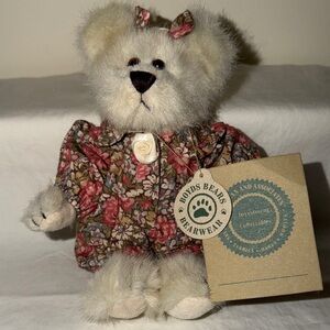 Boyds Bears Floral Patterned Teddy Bear with Bow